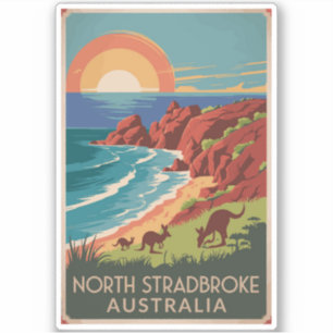 Adesivo Ilustração de Kangaroos Ilha Stradbreak Norte