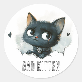 Adesivo Ilustração de Kitten Edgy - Texto de "Kitten Mau"