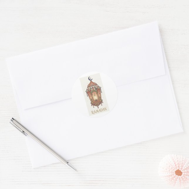 Adesivo Ilustração de Lanterna de Ramadão Oriental (Envelope)