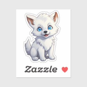 Adesivo Ilustração de lobo de desenho animado