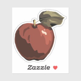 Adesivo Ilustração de maçã vermelha