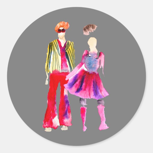 Adesivo Ilustração de moda aquarela boho (Frente)