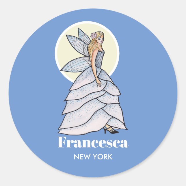Adesivo Ilustração de Moda do Vestido da Princesa Fada (Frente)