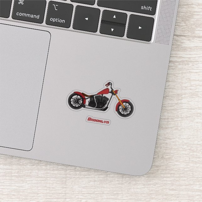 Adesivo Ilustração de moto estilo Chopper (Detalhe)