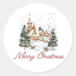 Adesivo Ilustração de Natais vintages Antigos Feliz Natal