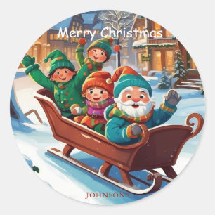 Adesivo Ilustração de Natal dos Ajudantes do Papai Noel Co