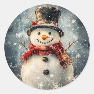Adesivo Ilustração de Neve com Flocos de Neve Russos