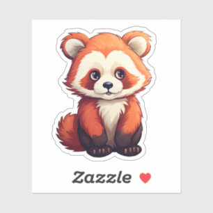 Adesivo Ilustração de panda vermelha de desenho animado