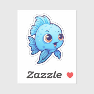 Adesivo Ilustração de peixe de desenho animado
