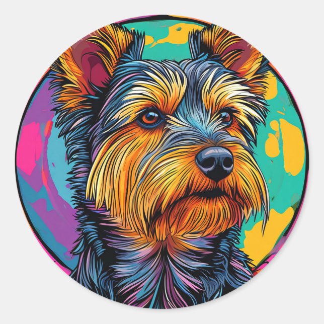Adesivo 🐶 Ilustração de Pet Adorável de Cachorro Terrier  (Frente)