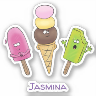 Adesivo Ilustração de picolés e icecreame