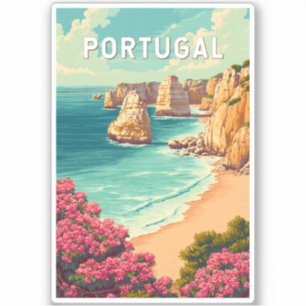 Adesivo Ilustração de Portugal Viagem Arte Vintage