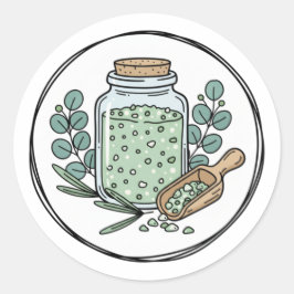 Adesivo Ilustração de Rótulo de Banho de Eucalipto | Herba