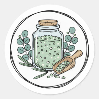 Adesivo Ilustração de Rótulo de Banho de Eucalipto | Herba