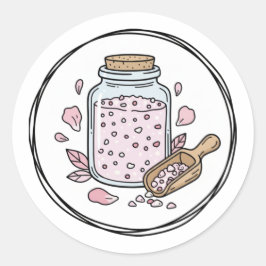 Adesivo Ilustração de Rótulo de Banho de Pétalas de Rosa |
