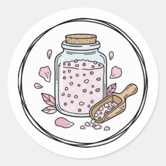 Adesivo Ilustração de Rótulo de Banho de Pétalas de Rosa |