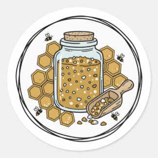 Adesivo Ilustração de Rótulo de Esfoliante de Açúcar e Mel