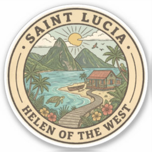 Adesivo Ilustração de Santa Lúcia Emblema de Arte de Viage