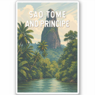 Adesivo Ilustração de São Tomé e Príncipe Viagem Arte