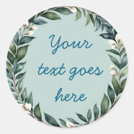 Adesivo ilustração de texto de coroa floral aquarela perso