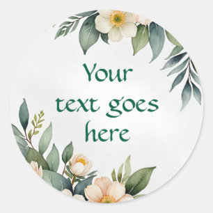 Adesivo ilustração de texto floral em aquarela com condolê
