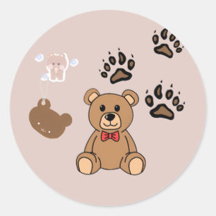 Adesivo Ilustração de Urso de Pelúcia Kawaii