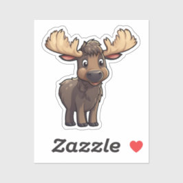 Adesivo Ilustração de veado de desenho animado