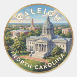 Adesivo Ilustração de Viagem ao Capitólio de Raleigh Carol