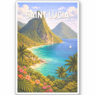 Adesivo Ilustração de viagem de arte vintage de Santa Lúci