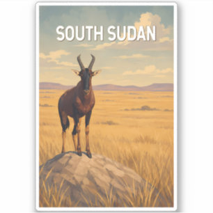 Adesivo Ilustração de viagem de arte vintage do Sudão do S