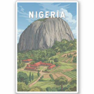 Adesivo Ilustração de viagem de arte vintage na Nigéria