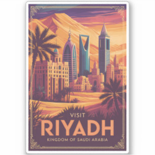 Adesivo Ilustração de viagem do deserto da Arábia Saudita