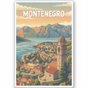 Adesivo Ilustração de viagem vintage de Montenegro