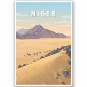 Adesivo Ilustração de viagem vintage do Níger