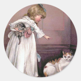 Adesivo Ilustração de Vintage "Puss in the Corner"