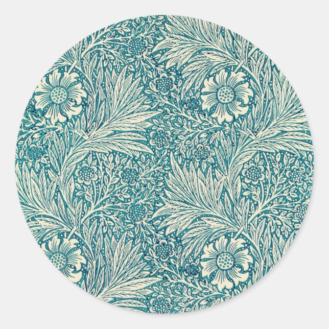Adesivo Ilustração de William Morris em um marigold azul (Frente)