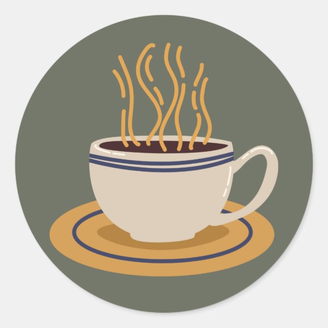 Adesivo Ilustração de Xícara de Café (Frente)