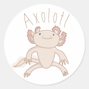 Adesivo Ilustração do Axolotl digital, animal bonito