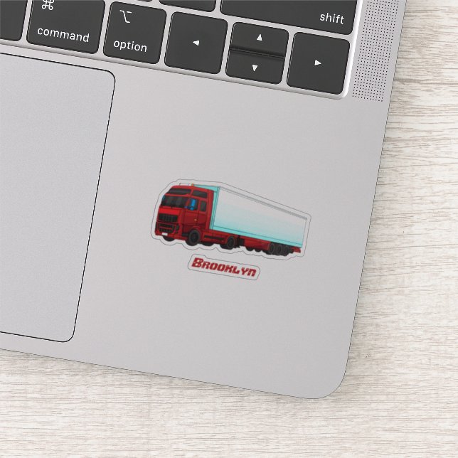 Adesivo Ilustração do caminhão do trailer vermelho (Detalhe)