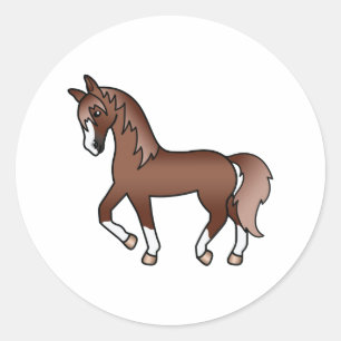 Adesivo Ilustração do desenho animado de cavalos de Trote 