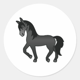 Adesivo Ilustração do desenho animado de cavalos de Trote 