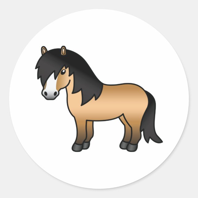 Adesivo Ilustração do desenho animado de Pônea Shetland Bu (Frente)