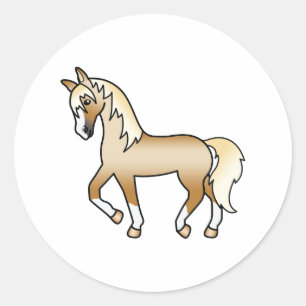 Adesivo Ilustração do desenho animado de trote de cavalos 
