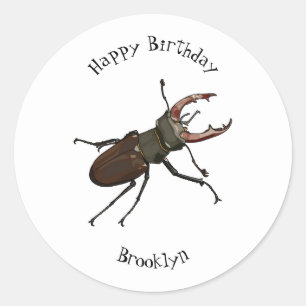 Adesivo Ilustração do desenho animado do besouro do Stag