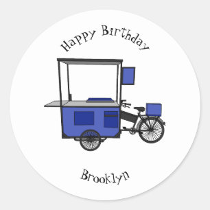 Adesivo ilustração do desenho do carrinho de comida