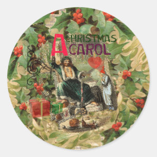 Adesivo Ilustração do Espírito do Natal Presente Scrooge