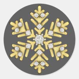 Adesivo ilustração do floco de neve de diamante dourado