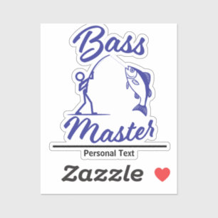 Adesivo Ilustração do Homem de Pau Bass Master, personaliz