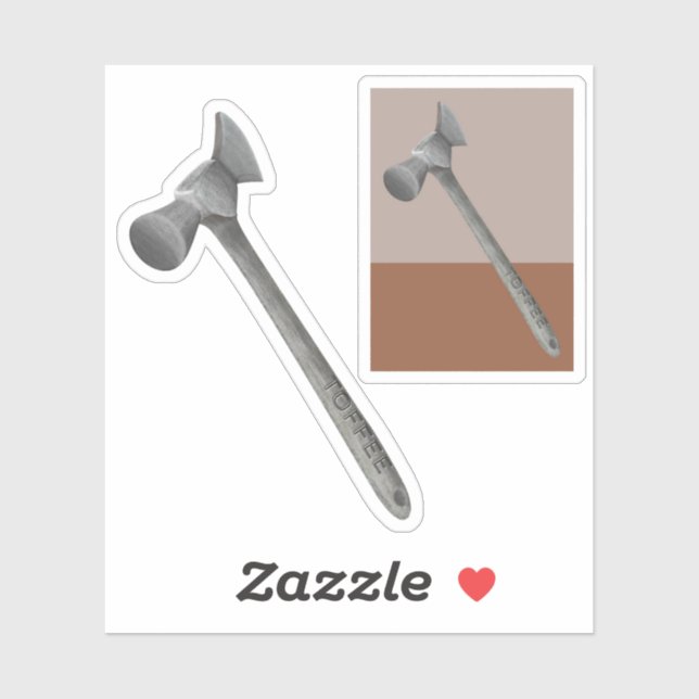 Adesivo Ilustração do martelo do café (Folha)