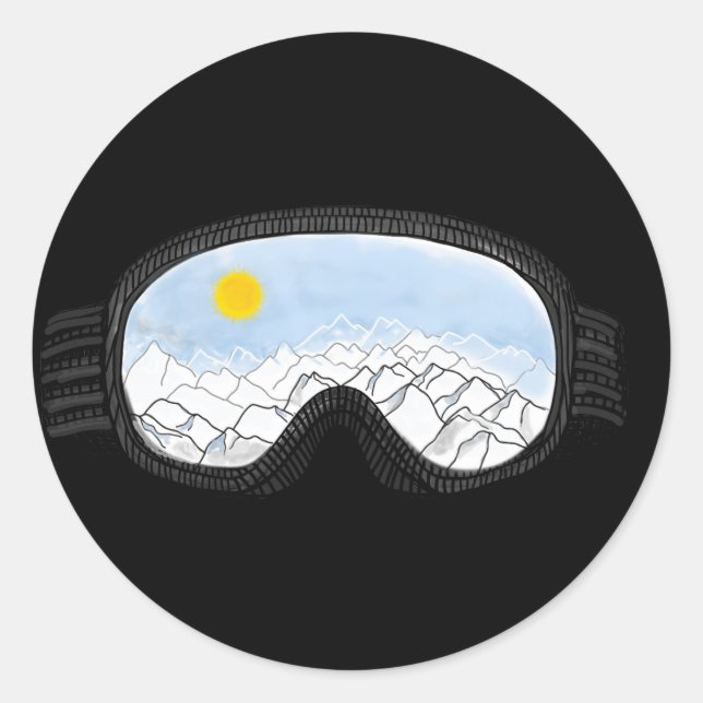 Adesivo Ilustração do Modo Montanha Ski Goggles (Frente)